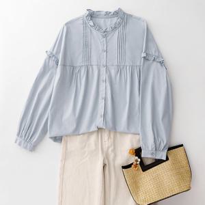 리코 노카라 프릴 블라우스_NC1BL092