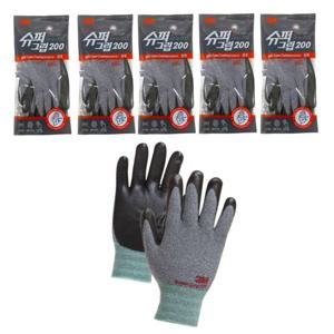 3M 슈퍼그립 200 그레이 코팅장갑 5P
