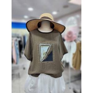 스테파니 세이브존08 무빙 린넨 나염 티 A25TS5255