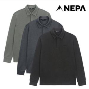 [네파] 남성 겨울 긴팔 카라티 캐주얼 기모 티셔츠 7K75269