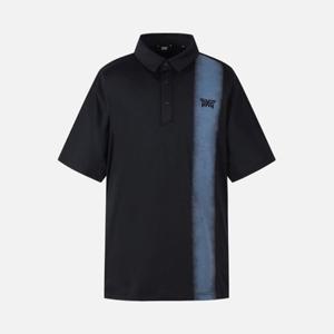 M PXG골프반팔티 UQC PIACM2229-21 남성 여름 카라 블록 원 포인트 카라 티셔츠