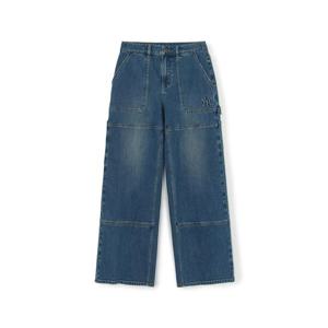 MLB  (3FDPB0954-50INS) 여성 빈티지 카펜터 와이드 데님팬츠