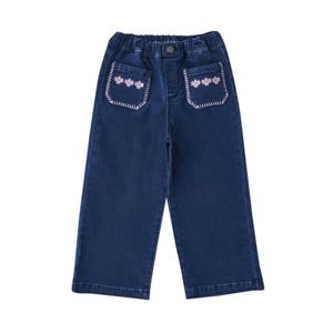 블루독 스튜디오 [블루독](DD)플라워와이드데님팬츠(25C1541450) FW25상품겨울 여아기모팬츠