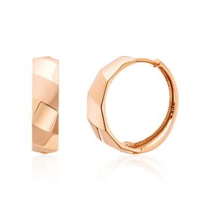 [비앤비골드] 14K 볼륨 커브드 사선컷팅 원터치 링귀걸이 한쌍 SNE42154