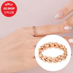 *3월특가* [GS단독상품] [비앤비골드] 14K 볼륨 렉스 체인 올밴드 할로우링 반지 KNR42143