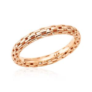 [비앤비골드] 14K 볼륨 지그재그 사각컷 올밴드 할로우링 반지 SRS42133