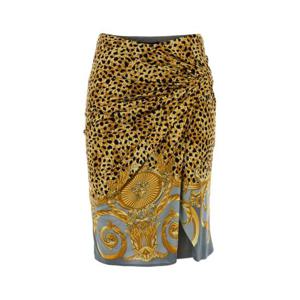 베르사체 미디 스커트 10221231A16251 5E700 Animal Print