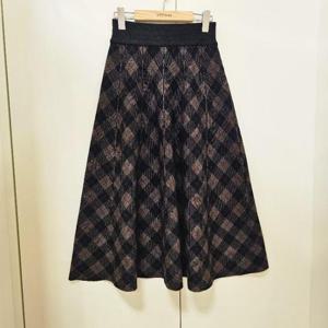 스테파니 HC07 체크 플레어 니트 스커드 A25SK5415