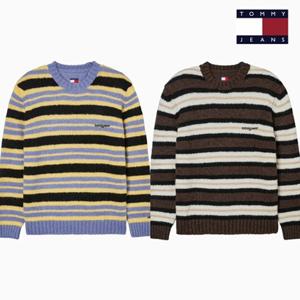 [타미진] T32G0KTO02TMT1 공용 코시 레귤러 핏 스트라이프 라운드 긴팔 니트