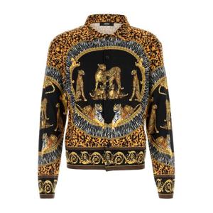 베르사체 버튼 프론트 칼라 프린트 니트 셔츠 10217841A14894 5