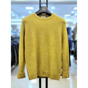 바쏘옴므 세이브존03 바쏘옴므 24FW 옐로우 모 알파카 혼방 라운드 니트 WSAGY3WR60AA