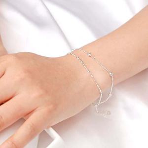 92.5 실버 포인트 두줄 볼 체인 은 팔찌