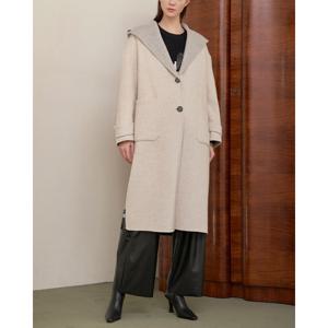 [르니앤맥코이] 코비 체크 플립 핸드메이드 후드 롱 코트 MJ11HC210HJJ