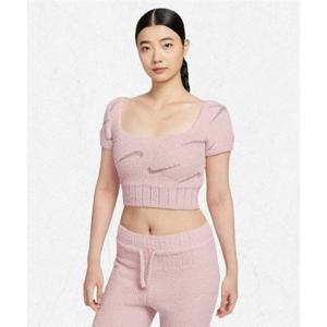 나이키 NIKE 스포츠웨어 코지 부클레 반소매 크롭 니트 탑 W - 실트 레드 몰트 HV2771-667 2500441