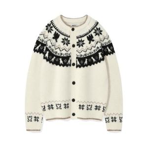 M 와키윌리긴팔티 CQK WA2503CD12CM 노르딕 라운드 가디건 크림