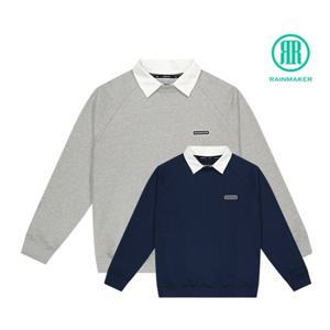 레인메이커 남성 탈부착 카라 맨투맨 스웨트 셔츠 R23MCT01