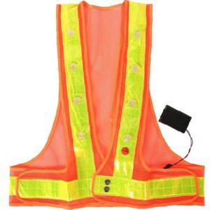 스마토 작업조끼 SM-110R-1 FREE 주황 망사 LED 형광반사띠