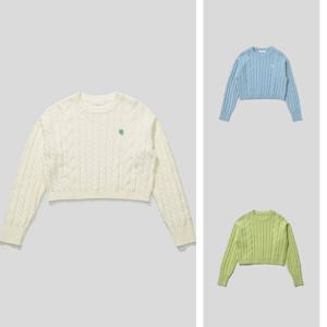 [플랙진] 여성 케이블 크롭 니트 PWTH1NTL67W