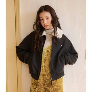 올리브데올리브 (OW5WMB12) 울혼방 누빔 패딩 퍼카라 점퍼