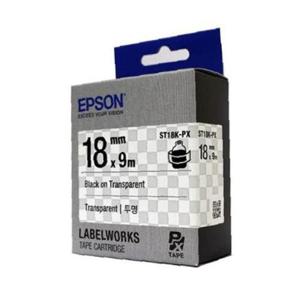 엡손 라벨테이프 ST18K-PX 투명 라벨지/18mmx9M 검정글씨 (1개)