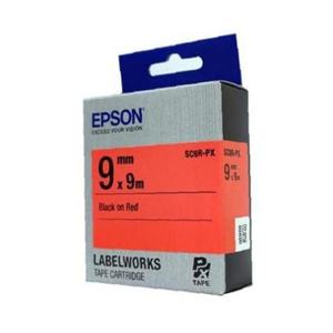 엡손 라벨테이프 SC9R-PX 빨강 9mm/9mmx9M 검정글씨 (1개)