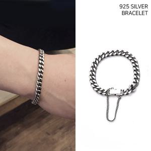 [미니아트] 7mm 실버 볼드 체인 은 팔찌 16cm