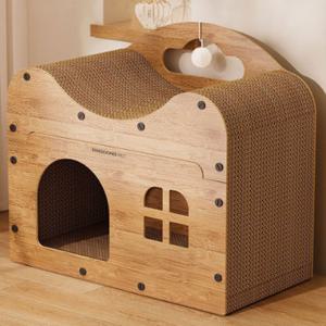 딩동펫 고양이 브레드 우드 커브 스크래쳐 숨숨집 하우스