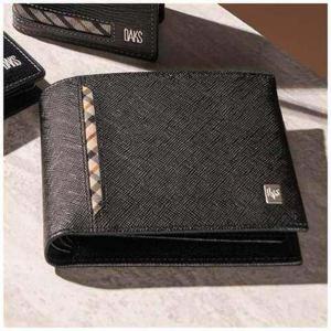 [닥스ACC][선물포장/쇼핑백동봉]블랙 오션엠보 사선체크라인 반지갑 DBWA2F905BK