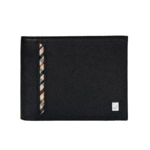 [닥스ACC]블랙 오션엠보 사선체크라인 반지갑 DBWA2F905BK