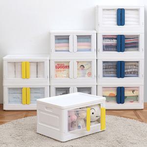 리빙선데이 국산 양문형 접이식 리빙박스 옐로우 56L