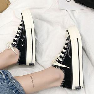 데일리 여성 키높이 캔버스 단화 봄 나들이 코디