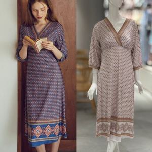 [비너스]브라착용없이 입는 심플보더나염 노브라 원피스 2종택1 (VGN7082)