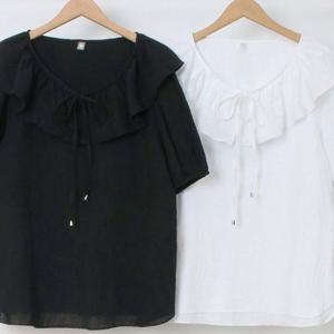 빅사이즈 305O299S 카라 프릴 블라우스 케이프 의류