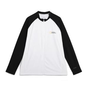 내셔널지오그래픽 N242URG710 배색 집업 래쉬가드 WHITE