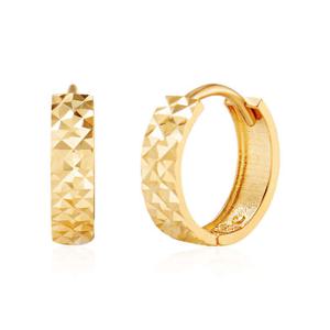 [비앤비골드] 14K 심플 컷팅 10.3mm 원터치 링 귀걸이 한쌍 PNE23661