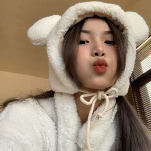 여성 뽀글이 겨울모자 양털 곰돌이 털모자 귀달이모자