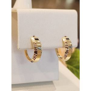 미니골드 14K 엣지 컷팅 링귀걸이 EETM4564