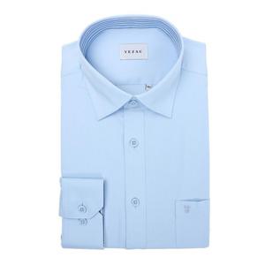 예작셔츠 25SS  여름긴팔 일반핏 스판 배색 블루셔츠YJESBR113BL