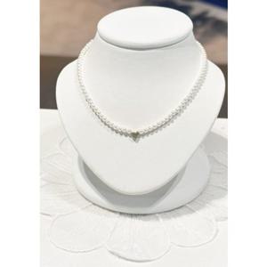 미니골드 14K 하트진주 비드목걸이 NNOM4002 (2.8mm)