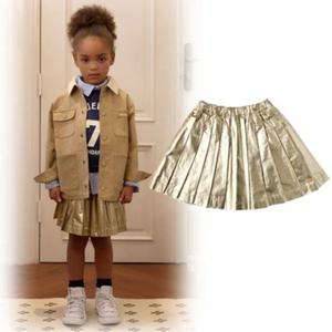 [블루독8-키즈] 25SS 골드 샤이닝플리츠스커트 주름치마 여아 세돌선물 초등학생 2512543050