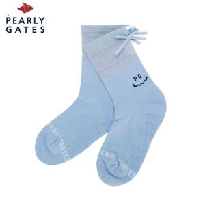 [파리게이츠] 여성 스마일 글리터 튤 리본 중목 양말