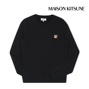 메종키츠네 맨투맨 폭스 헤드 패치 레귤러 스웨트셔츠 여성 블랙 LW00302KM0001-P199