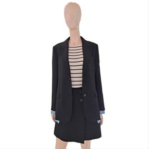 [숲]뒤트임 배색 레이어드변형 싱글 자켓 SB3JK82