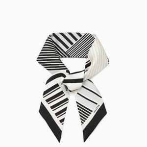 [헤지스] [SILK100%] 블랙 스트라이프 쁘띠 실크 스카프 [HISC5E815BK