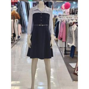 SOUP 세이브존07 셔츠 배색 벨티드 원피스 SB4OPM2