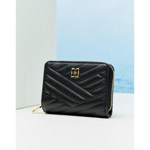 [선물포장]블랙 칼라일 엠보 가죽 골드DD 지퍼돌이 2단 반지갑 DCWA5E216J