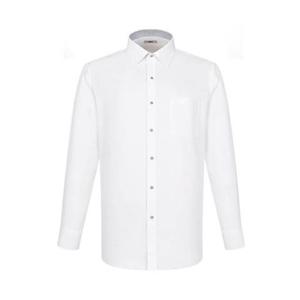 닥스셔츠 25 S S 레귤러핏 노케어 깔끔한 화이트 솔리드 카라 커프스 배색 긴소매 셔츠 DLP3SHDL102A1