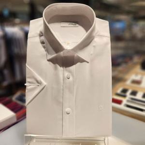 듀퐁셔츠 SE5MM11HS102SWH 비지니스 주머니없는 스트레치 화이트 반팔 일반 핏 셔츠(반소매)