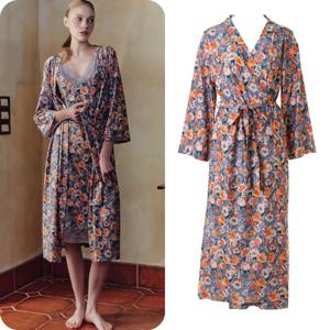 [비너스]오르화 시그니처프린트 하이퀄리티 로브가운 겉가운 롱가운 OGN5235