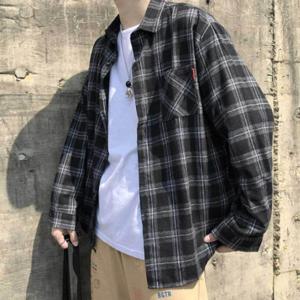 남자 체크 남방 캐주얼 셔츠 데일리 레이어드 패션